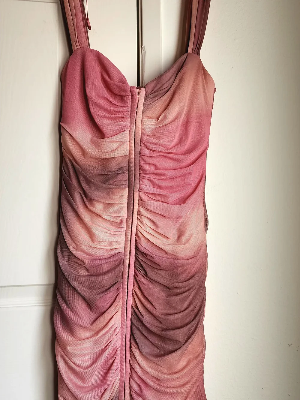 NWT ZARA Ruched Pink Ombre Sleeveless Dress - Picture 4 of 5
